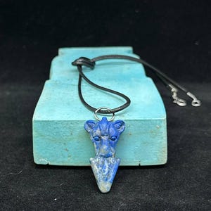 Sekhmet Amulet Necklace – Lapis Lazuli Egyptian Goddess Pendant – Handmade Spiritual Jewelry for Strength, Healing & Protection
