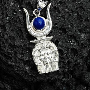 Goddess Hathor Necklace with lapis lazuli stone ancient Egyptian goddess of beauty,protection in the Egyptian mythology,religion Handcrafted
