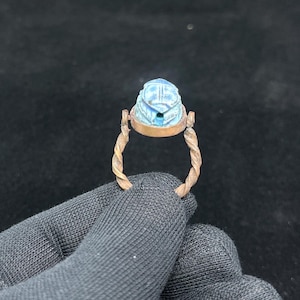 Nice Pharaonic Scarab Ring–Natural Stone&Copper– Ancient Egyptian Talisman of Life and Power in the ancient Egyptian mythology made in Egypt
