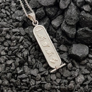 Personalized Cartouche Pendant Name Necklace, Your Name into Ancient Egyptian Hieroglyphic language, Cartouche Jewelry.