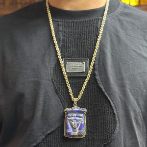 Goddess Hathor Necklace-natural lapis lazuli stone & Copper Frame-ancient Egyptian goddess of beauty,love in the Egyptian mythology,religion