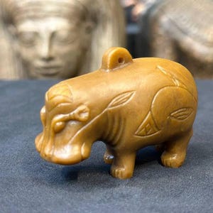 Amulet of Hippo, Amuleto della dea hippopotamus made of Natural stone Egyptian amulet for Hippo , Handmade Egyptian antiques.
