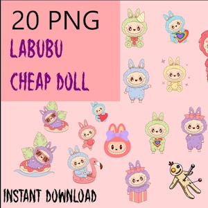 Labubu Designs PNG Bundle, Labubu Clipart, Labubu PNG, Cute Labubu Vector, Cartoon Character PNG, Cricut Cut Files, Digital Download, Labubu