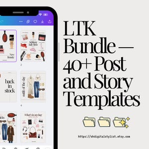 80 LTK Editable Post + Story Templates Bundle | Editable Affiliate Marketing Canva Templates for Content Creators