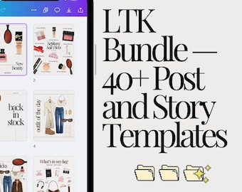80 LTK Editable Post + Story Templates Bundle | Editable Affiliate Marketing Canva Templates for Content Creators