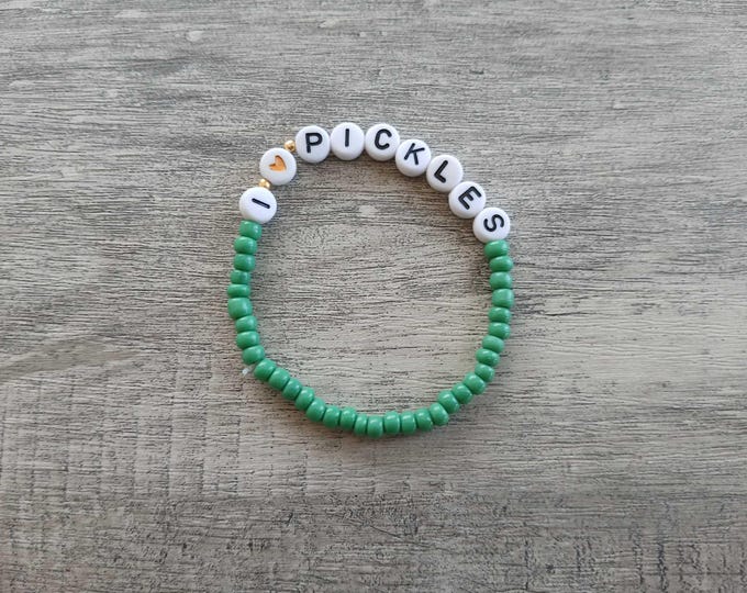 Pickle Lover Bracelet | Green | Seed Bead | Fun | Gift