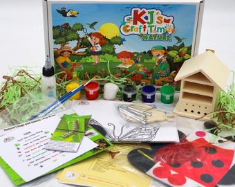 Nature Craft Kit for Kids: Bug House, Puppet, Windchime