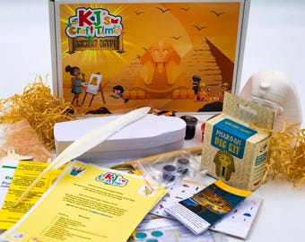 Ancient Egypt Craft Kit for Kids: Mummy Dig, Sphinx Bank, Sarcophagus Box