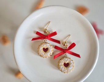 Linzer Cookie Earrings| Polymer clay earrings