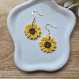 Sunflower polymer clay earrings