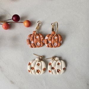 Pumpkin Floral Polymer clay earrings