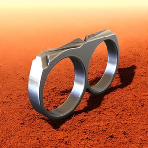 Geometric Double Ring, 925 Sterling Silver Two Finger Ring, Modern Minimalist Jewelry, Handmade Statement Ring, Unique Gift for Him or Her