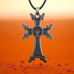 Sterling Silver Cross Necklace: Handmade Christian Pendant, Religious Gift