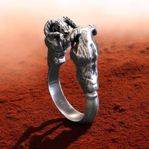 Bague tête de bélier en argent sterling : bijoux gothiques faits main du zodiaque du Bélier