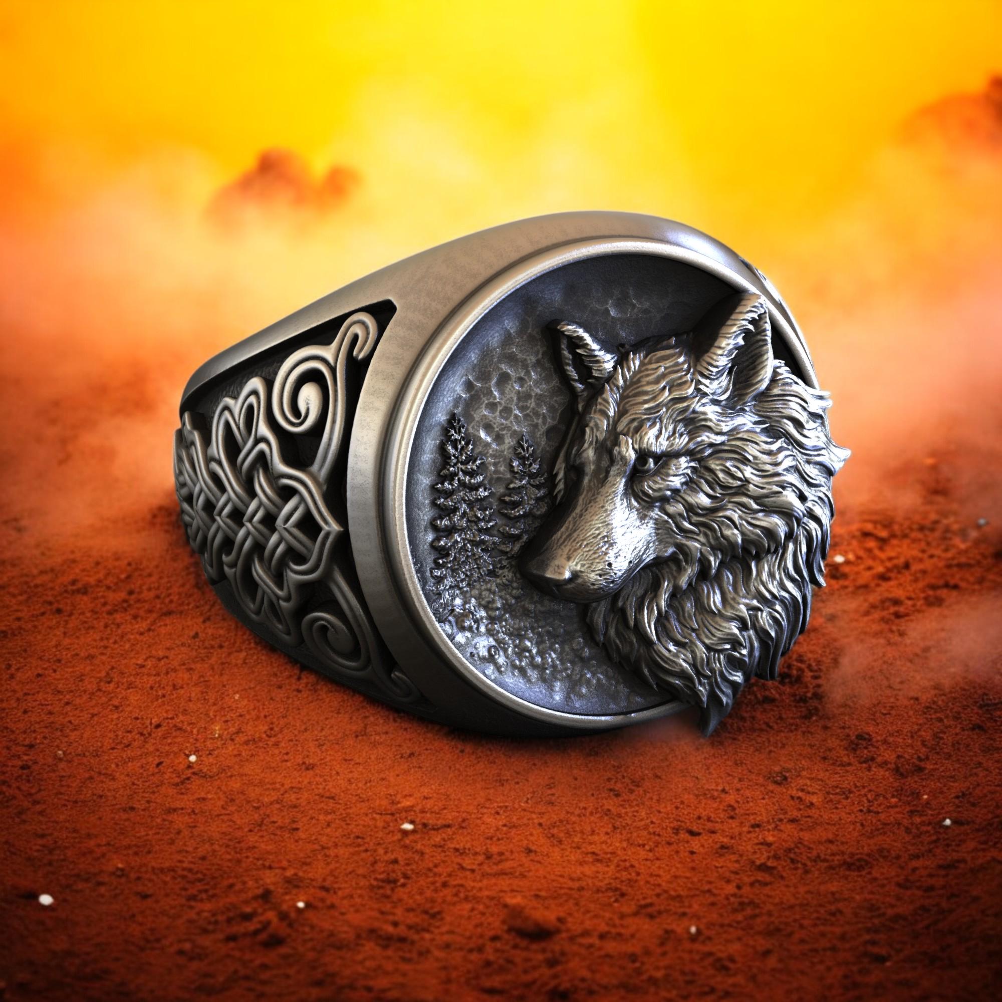 Handmade Sterling Silver Wolf Ring, Ottoman-style Animal Ring - Etsy