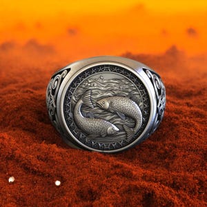 Scorpio Zodiac Ring 925 Sterling Silver, Phoenix and