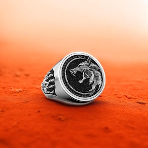 Dragon Ring 925 Sterling Silver, Fierce Dragon Head Men’s Ring, Unique Handmade Silver Fantasy Jewelry, Gothic Statement Ring Gift for Him