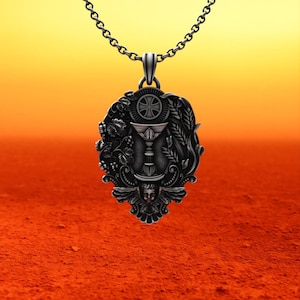 Chalice Necklace 925 Sterling Silver Handmade Gothic Symbol Pendant for Men Sacred Cup Jewelry Unique Religious Art Design Amulet Chain Gift