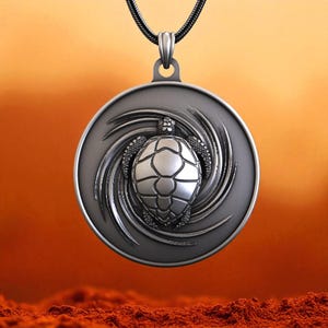 Sterling Silver Turtle Necklace: Ocean Wave Pendant, Nautical Jewelry