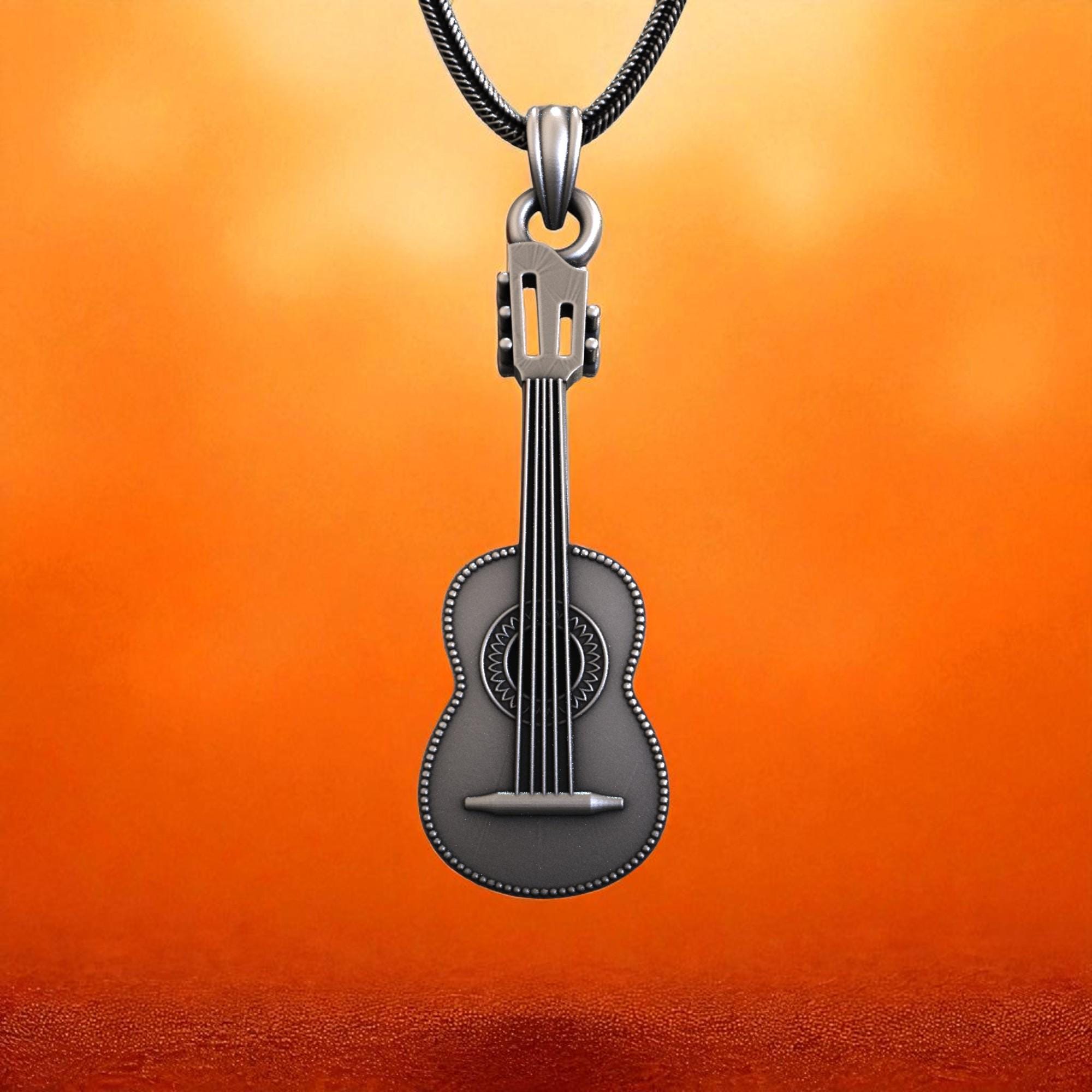 Silberner E-Gitarren-Anhänger | Lily Charmed