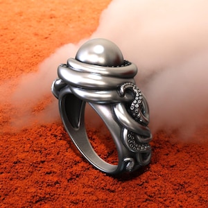 Sterling Silver Octopus Ring: Handmade Kraken Tentacle Jewelry