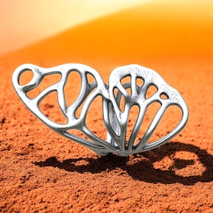 Sterling Silver Butterfly Wing Ring: Nature Inspired Sculptural Jewelry