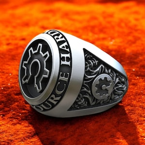 Open Source Hardware Ring: Sterling Silver Gear Signet, Tech Jewelry