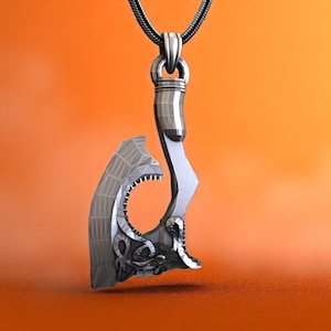 Sterling Silver Viking Axe Pendant: Norse Tentacle Necklace