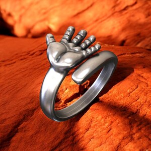 Sterling Silver Baby Handprint Ring: Minimalist Motherhood Jewelry