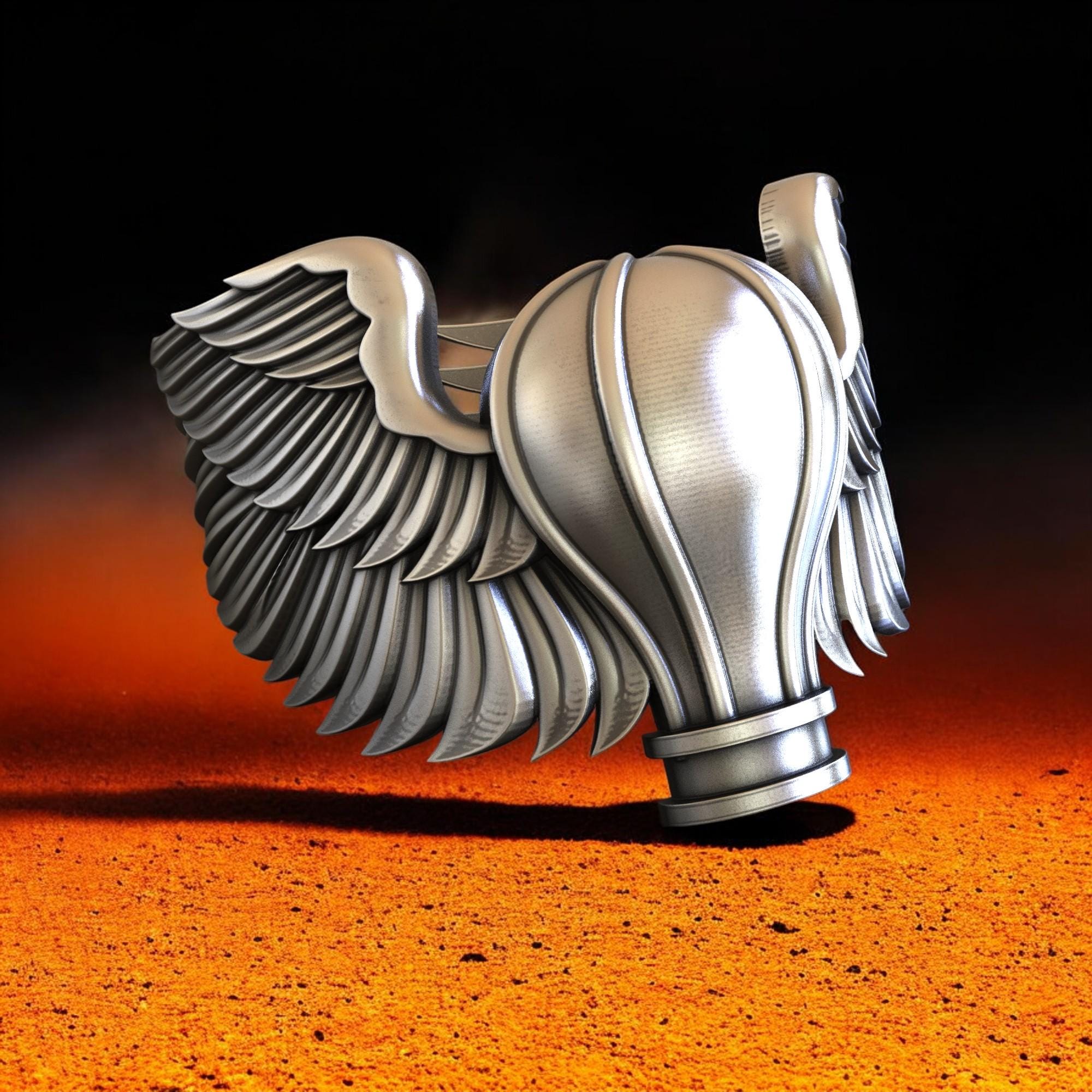 スターリングシルバーの熱気球リング：翼のある航空ジュエリー - Etsy 日本