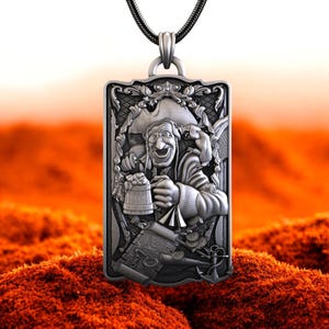 Sterling Silver Pirate Pendant Necklace: Handmade Nautical Jewelry Gift