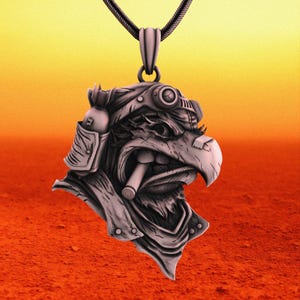 Tactical Eagle Pendant Necklace 925 Sterling Silver Military Bird Jewelry for Men Unique Patriotic Gift Bold Statement Accessory