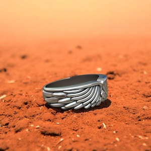 Sterling Silver Angel Wing Ring: Spiritual Feather Jewelry