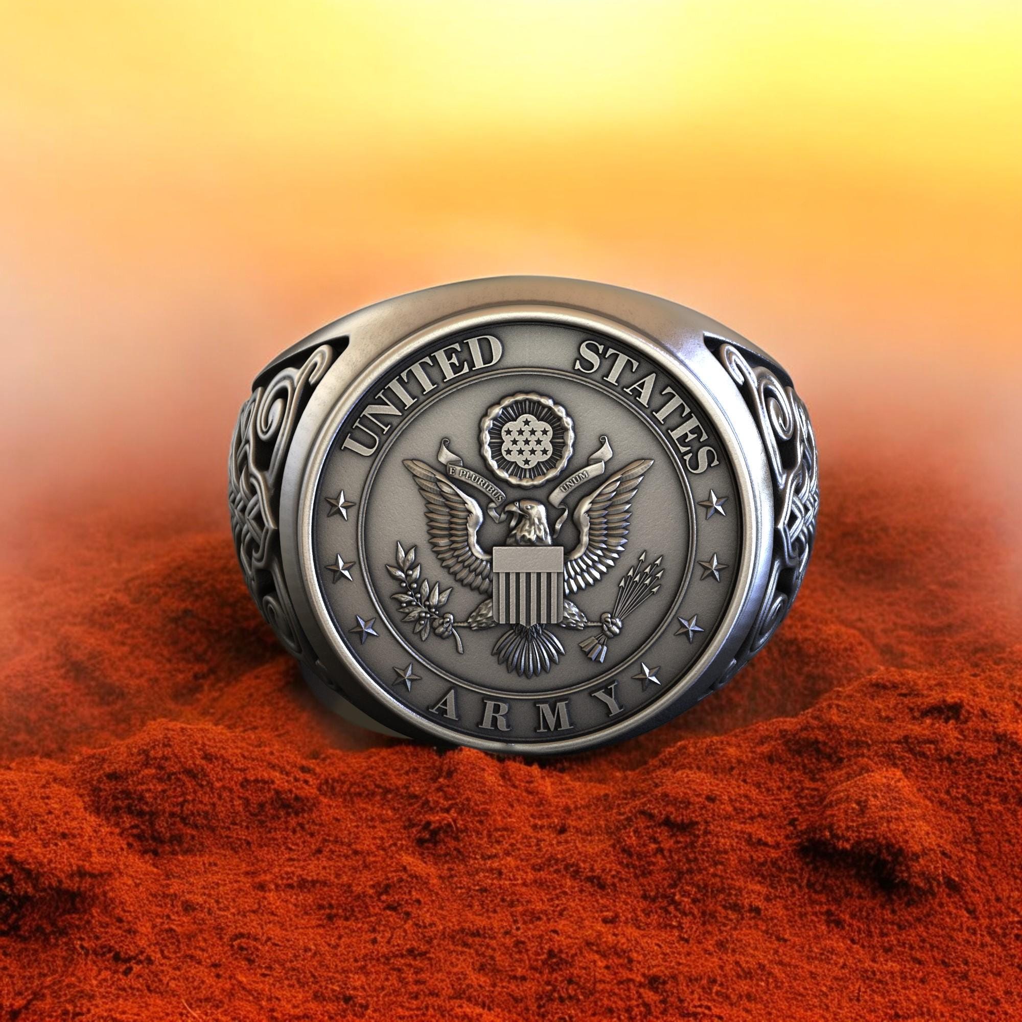 Sterling Army Ring - Etsy Sterling Army Ring - Etsy