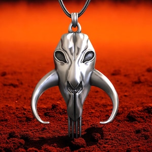 Horned Skull Pendant: Handmade Gothic Sterling Silver Necklace