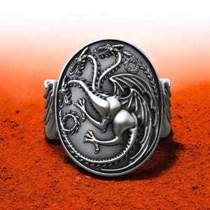 925 Sterling Silver Dragon Ring, Gothic Fantasy Jewelry, Mythical Creature Statement Ring, Handcrafted Dragon Band, Medieval Ring