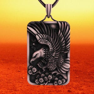 Eagle Pendant Necklace 925 Sterling Silver Bird of Prey Jewelry for Men Wildlife Inspired Gift Unique Patriotic Statement Accessory