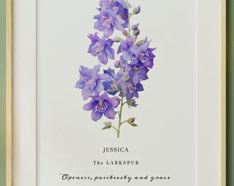 Anpassat födelseblomtryck, personligt blomtryck, födelseblomskonst, personlig present,