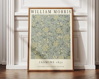 William Morris Jasmine-tryck, Utställningstryck, Vintagekonstaffisch, Textilkonsttryck, William Morris-konst, Museumstryck, Vintage väggkonst