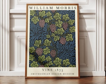 William Morris vinstockstryck, utställningstryck, vintagekonstaffisch, textilkonsttryck, William Morris konst, museumstryck, vintage väggkonst