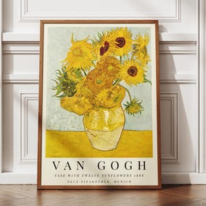 Van Gogh-vaas met twaalf zonnebloemen, print tentoonstelling, poster galerie, muurprint galerij, Van Gogh-kunst, museumprint, print museumtentoonstelling