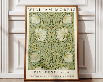 William Morris Pimpernel-tryck, utställningstryck, vintagekonstaffisch, textilkonsttryck, William Morris-konst, museumstryck, vintageväggkonst