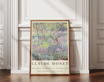 Claude Monet Konstnärens trädgård i Giverny-tryck, utställningstryck, vintagekonstaffisch, textilkonsttryck, Monet-konst, vintage väggkonst