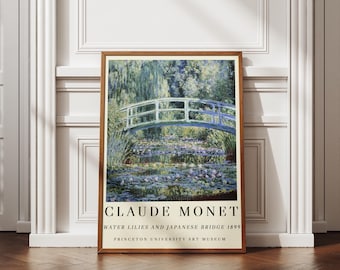 Claude Monet Näckrosor och japansk brotryck, utställningstryck, vintagekonstaffisch, textilkonsttryck, Monetkonst, vintage väggkonst