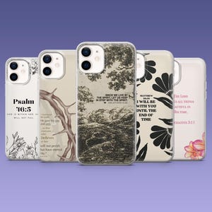 Scripture Phone Case Christian Bible Verse Cover for iPhone 17, 16, 15, 14, 13, Samsung S25, S24,S23, S22, A16, A35, A55, Pixel 10Pro, 9A, 8