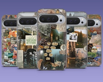 Funda para móvil con collage de naturaleza de parques nacionales para Google Pixel 10 Pro XL, 10 Pro, 10, 9 Pro, 9A, 9, 8, 7, 6, Samsung S25Fe, S24, A16, iPhone 17