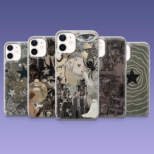 Coque de portable grunge vintage Stars Edgy Y2K pour iPhone 16, 15, 14, 13, 12, Samsung S25, S24, S23, S22, A16, A35, A55, Pixel 9Pro, 8A