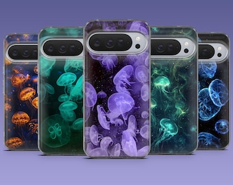 Funda para teléfono con diseño de medusas y vida marina para Google Pixel 10Pro XL, 10Pro, 10, 9Pro, 9A, 9, 8, 7, 6, Samsung S26, S25, S24, A17, iPhone 17Pro