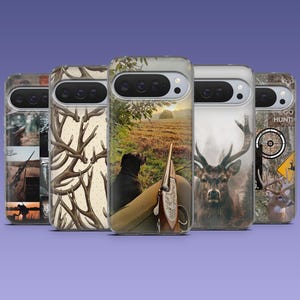 Hunting Phone Case Deer Hunter Club Cover for Google Pixel 10Pro, 9A, 8A, 8Pro, 7Pro, Samsung S25, S24, S23, A16, A55, A35, iPhone 17Pro, 16