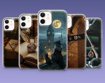 Funda para teléfono con diseño de libro de hechizos de mago para iPhone 17e, 16, 15, 14, 13, 12, Samsung S26, S25, S24Fe, S23, S22, A16, A56, Pixel 10Pro, 9A, 8